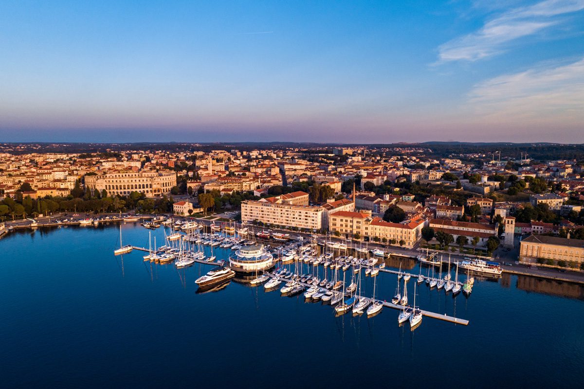 Boat Excursions Pula - Marina the view from the air, the place from which we start